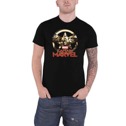 Captain Marvel T Shirt Characters Logo new Official Marvel Comics Mens Black - S, Black