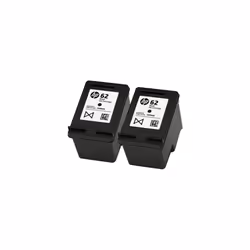 2x Genuine Original HP 62 Black Ink Cartridge For use with HP Envy 7640 Printers