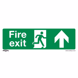 Sealey Worksafe® Fire Exit (Up) Safety Sign, Rigid Plastic - Pack of 10 SS28P10