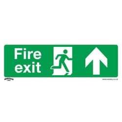 Sealey Worksafe&reg; Fire Exit (Up) Safety Sign, Rigid Plastic - Pack of 10 SS28P10