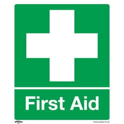 Sealey Worksafe&reg; First Aid Safety Sign, Self-Adhesive Vinyl - Pack of 10 SS26V10