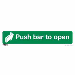 Sealey Worksafe® Push Bar To Open Safety Sign, Self-Adhesive Vinyl - Pack of 10 SS29V10