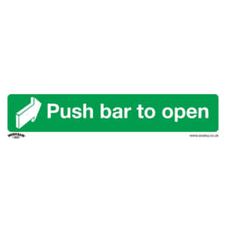 Sealey Worksafe&reg; Push Bar To Open Safety Sign, Self-Adhesive Vinyl - Pack of 10 SS29V10