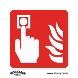 Sealey Worksafe&reg; Fire Alarm Symbol Safety Sign, Rigid Plastic - Pack of 10 SS31P10