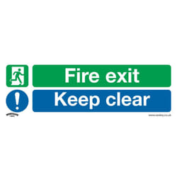 Sealey Worksafe&reg; Fire Exit Keep Clear (Large) Safety Sign - Rigid Plastic SS32P1