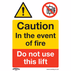 Sealey Worksafe® Caution Do Not Use Lift Safety Sign, Self-Adhesive Vinyl - Pack of 10 SS43V10