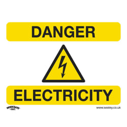 Sealey Worksafe&reg; Danger Electricity Safety Sign, Rigid Plastic - Pack of 10 SS41P10