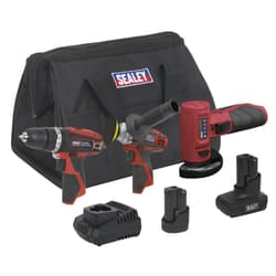 Sealey 3 x SV12 Series Cordless Power Tool Combo Kit 12V - 2 Batteries CP1200COMBO7