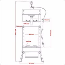 Sealey Hydraulic Floor Type Press 30 Tonne YK30XF