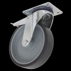 Medium-Duty Thermoplastic Swivel Castor Wheel with Total Lock &#216;100mm - Trade