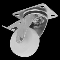 Heavy-Duty Nylon Castor Wheel Swivel with Total Lock &#216;80mm - Trade