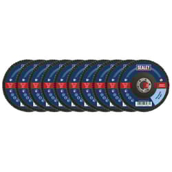 Sealey 115mm Zirconium Flap Discs Assorted Grit 22mm Bore - Pack of 10 FD115MIX