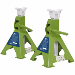 Axle Stands (Pair) 3 Tonne Capacity per Stand Ratchet Type - Hi-Vis Green