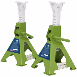 Axle Stands (Pair) 3 Tonne Capacity per Stand Ratchet Type - Hi-Vis Green