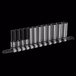 Socket Set Deep 12pc 3/8"Sq Drive Metric - Black Series