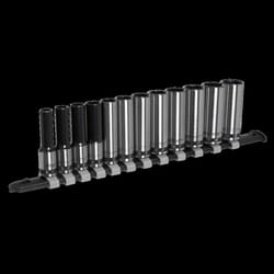 Socket Set Deep 12pc 3/8&quot;Sq Drive Metric - Black Series