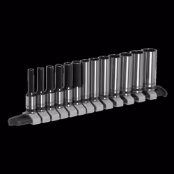 Socket Set Deep 13pc 1/4"Sq Drive Metric - Black Series