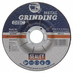 Sealey 115 x 6mm Grinding Disc 22mm Bore - Pack of 12 PTC115G12 - Additional view 5