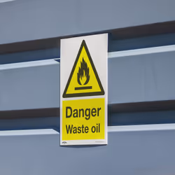 Warning Safety Sign - Danger Waste Oil - Rigid Plastic - Pack of 10 - Additional view 4