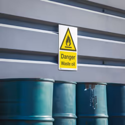Warning Safety Sign - Danger Waste Oil - Rigid Plastic - Pack of 10 - Additional view 5