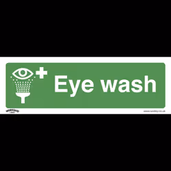 Safe Conditions Safety Sign - Eye Wash - Self-Adhesive Vinyl - Pack of 10