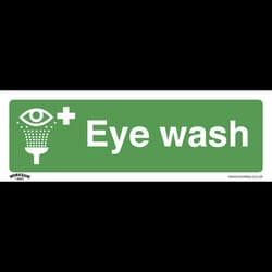Safe Conditions Safety Sign - Eye Wash - Self-Adhesive Vinyl - Pack of 10