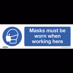 Mandatory Safety Sign - Masks Must Be Worn - Rigid Plastic - Pack of 10
