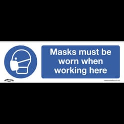 Mandatory Safety Sign - Masks Must Be Worn - Rigid Plastic - Pack of 10