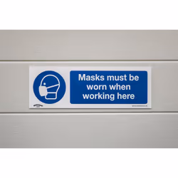 Mandatory Safety Sign - Masks Must Be Worn - Rigid Plastic - Pack of 10