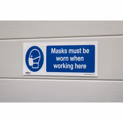 Mandatory Safety Sign - Masks Must Be Worn - Rigid Plastic - Pack of 10