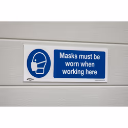Mandatory Safety Sign - Masks Must Be Worn - Rigid Plastic - Pack of 10 - Additional view 4