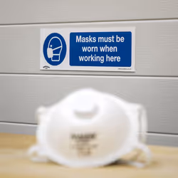 Mandatory Safety Sign - Masks Must Be Worn - Rigid Plastic - Pack of 10 - Additional view 5