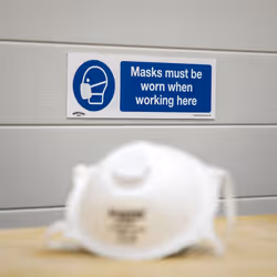 Mandatory Safety Sign - Masks Must Be Worn - Rigid Plastic - Pack of 10 - Additional view 6