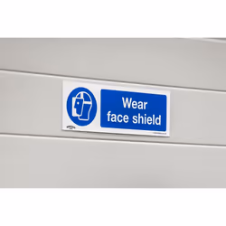 Mandatory Safety Sign - Wear Face Shield - Self-Adhesive Vinyl - Pack of 10 - Additional view 4