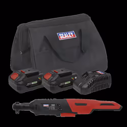 Cordless Ratchet Wrench 3/8&quot;Sq Drive Kit 20V 4Ah SV20 Series - 2 Batteries