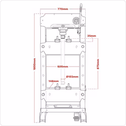 Sealey Viking Floor Type Air/Hydraulic Press with Sliding Ram and Foot Pedal 30 Tonne PPF301S