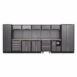 Sealey Superline PRO&reg; Storage System with Pressed Wood Worktop 4.9m APMSSTACK17W