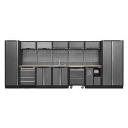 Sealey Superline PRO&reg; Storage System with Pressed Wood Worktop 4.9m APMSSTACK17W