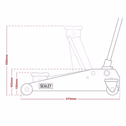 Sealey Trolley Jack 3 Tonne 3T Roadmaster Hydraulic Lifting Long Handle 3290CX