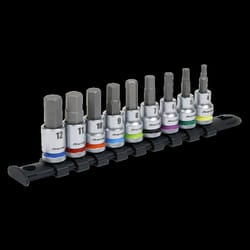 Hex Socket Bit Set 9pc 3/8&quot;Sq Drive  - Platinum
