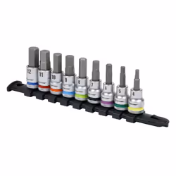 Hex Socket Bit Set 9pc 3/8&quot;Sq Drive  - Platinum