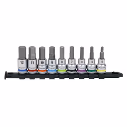 Hex Socket Bit Set 9pc 3/8&quot;Sq Drive  - Platinum