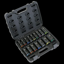 Impact Socket Set 16pc 1/2&quot;Sq Drive Deep Metric