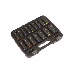 Impact Socket Set 16pc 1/2&quot;Sq Drive Deep Metric