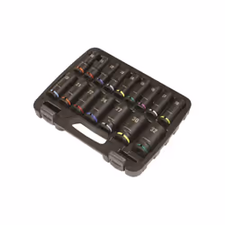 Impact Socket Set 16pc 1/2&quot;Sq Drive Deep Metric