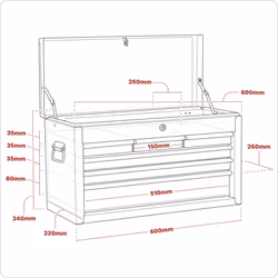 Sealey American PRO&reg; Topchest 6 Drawer - Red/Grey AP2201BB
