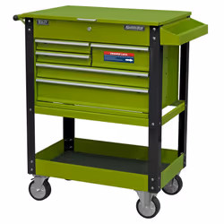 Sealey Superline PRO&reg; Heavy-Duty Mobile Tool & Parts Trolley with 5 Drawers and Lockable Top - Hi-Vis Green AP890MHV