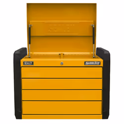 Sealey Superline PRO&reg; Push-to-Open Topchest 4-Drawer - Orange APPD4O - Additional view 5