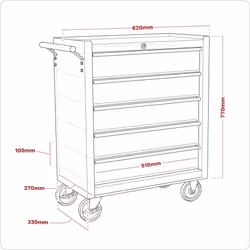 Sealey American PRO&reg; Rollcab 5 Drawer - Red/Grey AP22505BB