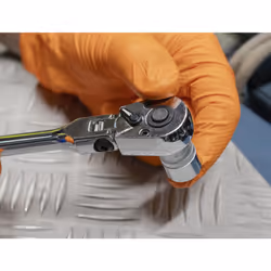 Siegen Extra-Long Flexi-Head Ratchet Wrench 1/4" Sq Drive - Flip Reverse 90 Pivot Head - S01257